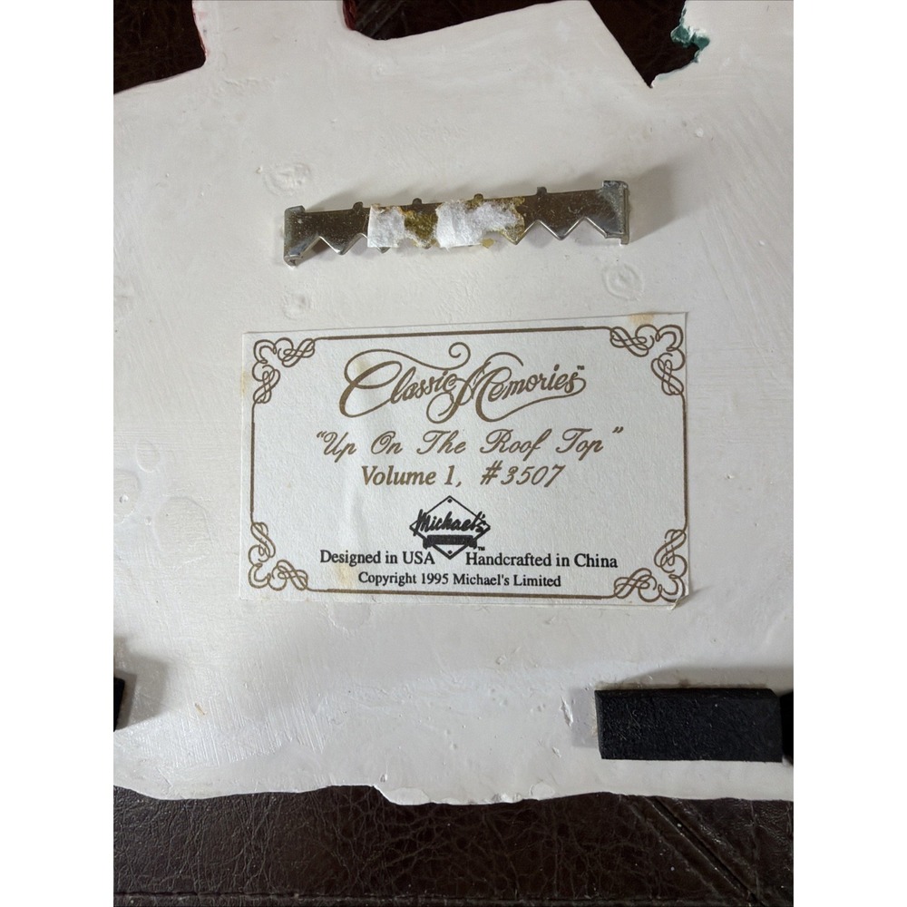 Santa Roof Top Michaels Ltd Classic Memories 3D Sculptured Plaque 1995 Vtg Read - Picture 7 of 15